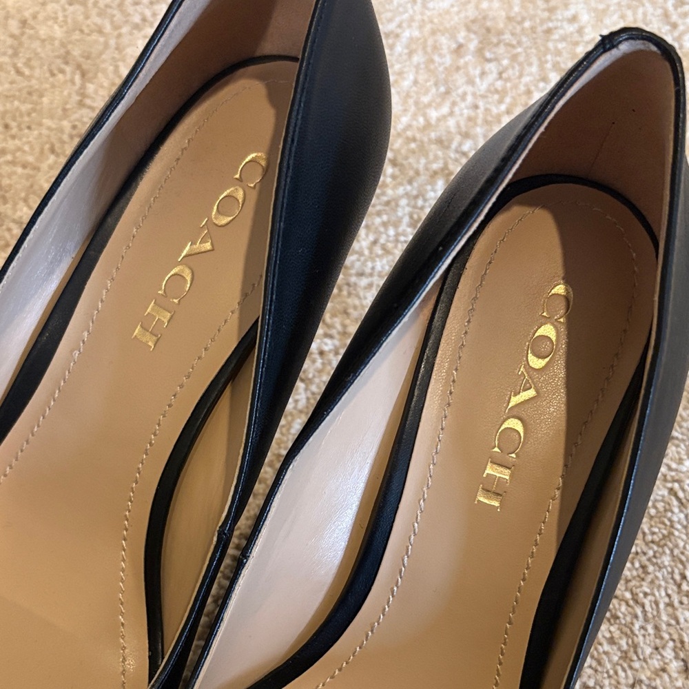 Coach Classic Black Leather Heels - Picture 2 of 9